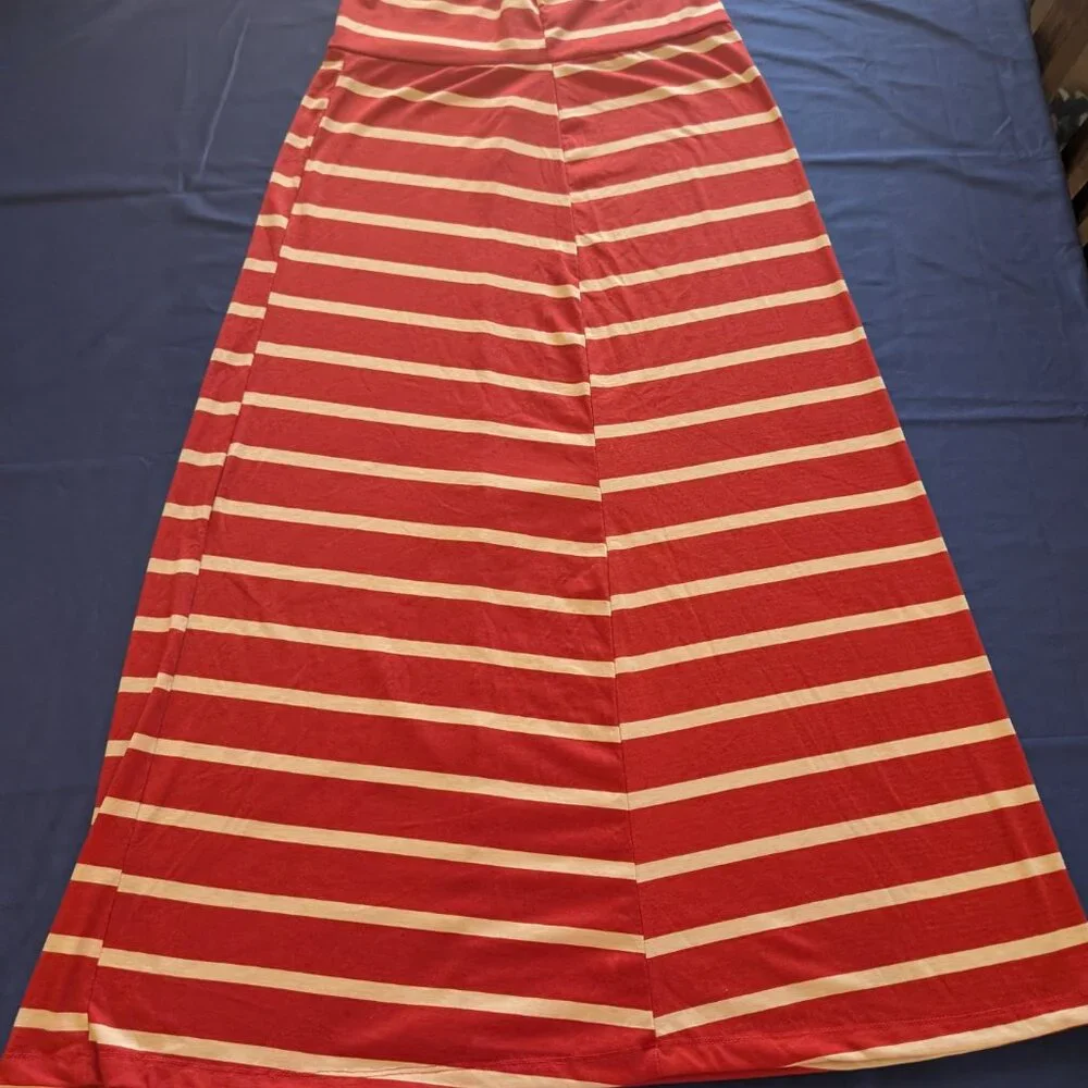 DNA Couture plus size 3x (more like a 16) Maxi Skirt Red/Tan Type‎ 3 NWOT